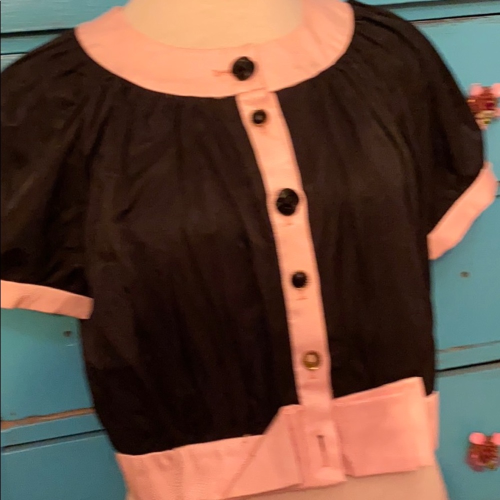 Black and pink short jacket